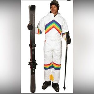 Tipsy Elves White Rainbow Ski Suit